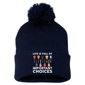 Funny Guitarist Guitar Player Music Lover Gift For Men Women Pom Pom 12in Knit Beanie