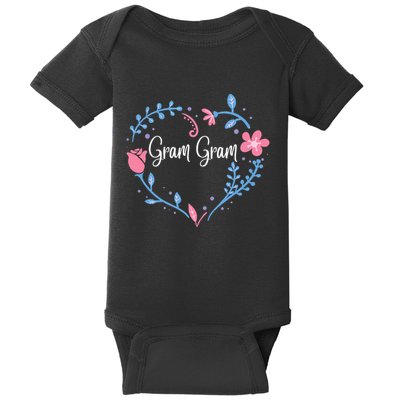 Flower Gram Gram Grandma Christmas Birthday Gift Baby Bodysuit