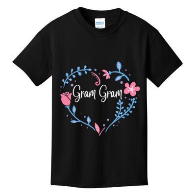 Flower Gram Gram Grandma Christmas Birthday Gift Kids T-Shirt