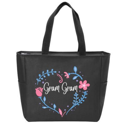 Flower Gram Gram Grandma Christmas Birthday Gift Zip Tote Bag
