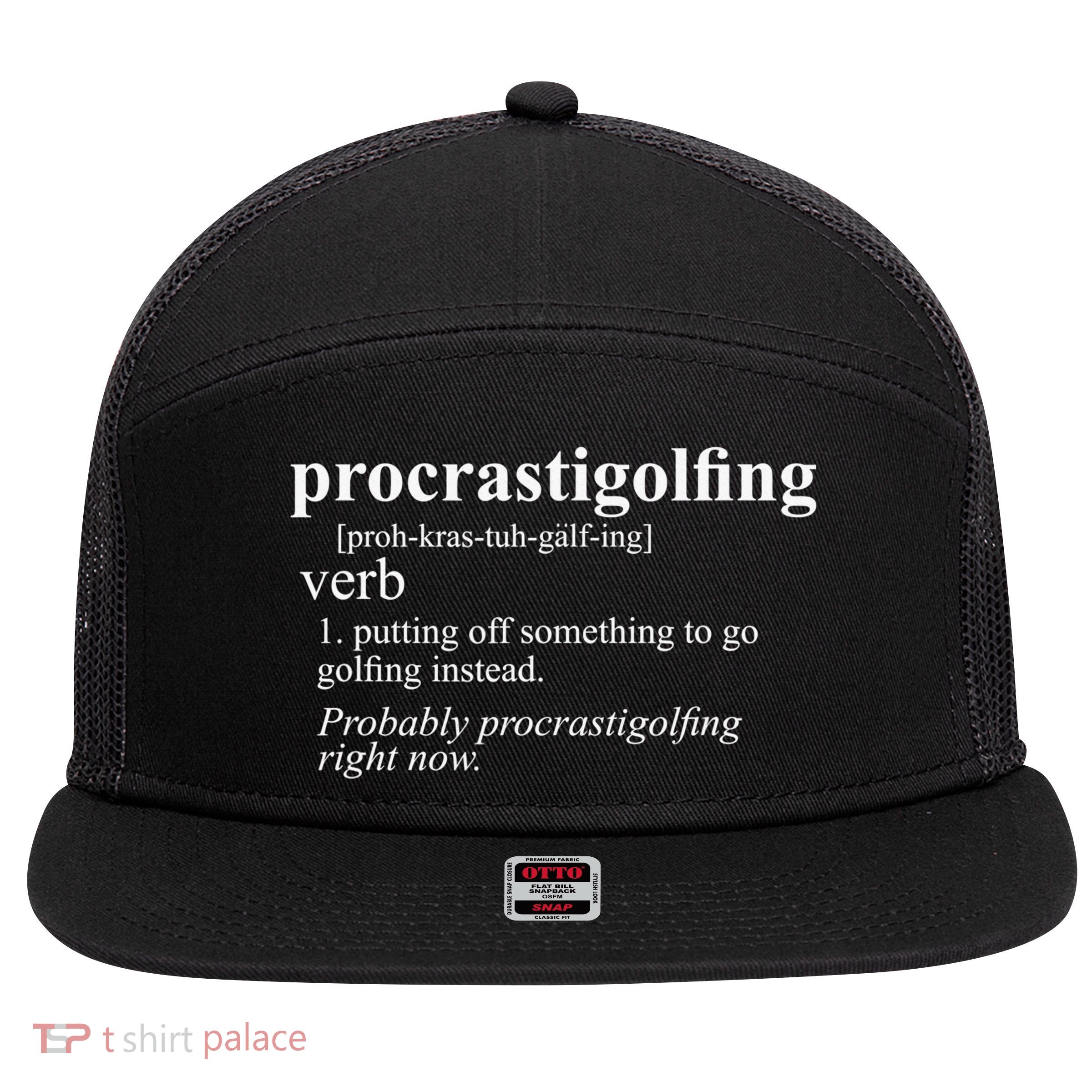 Funny Golf Gift Golfing Cart Joke Putt Birthday Golfer Dad 7 Panel Mesh Trucker Snapback Hat