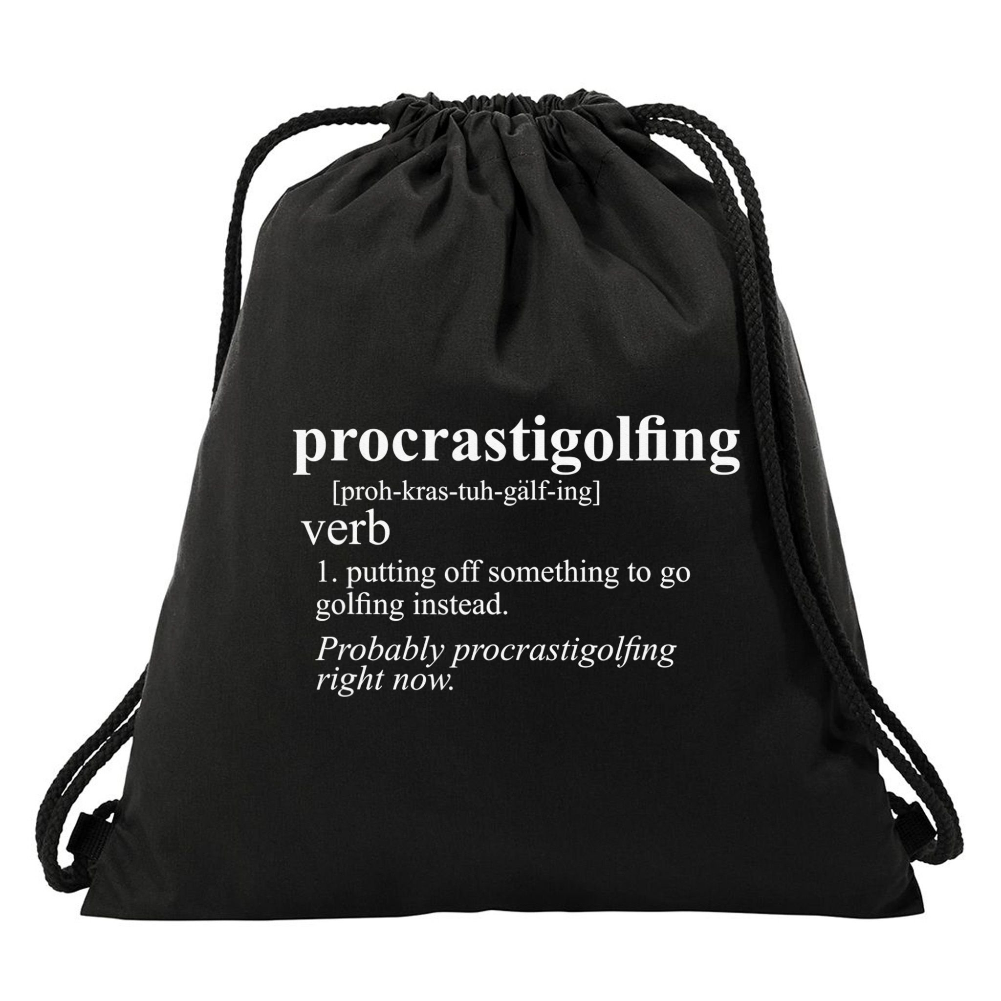 Funny Golf Gift Golfing Cart Joke Putt Birthday Golfer Dad Drawstring Bag