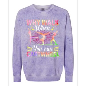 Funny Gymnastics Gymnast Gift For Girls Women Cool Cartwheel Colorblast Crewneck Sweatshirt