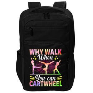 Funny Gymnastics Gymnast Gift For Girls Women Cool Cartwheel Impact Tech Backpack