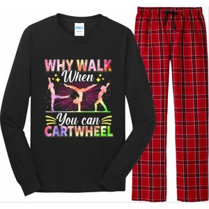 Funny Gymnastics Gymnast Gift For Girls Women Cool Cartwheel Long Sleeve Pajama Set