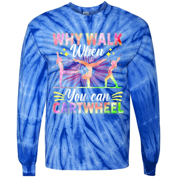 Funny Gymnastics Gymnast Gift For Girls Women Cool Cartwheel Tie-Dye Long Sleeve Shirt