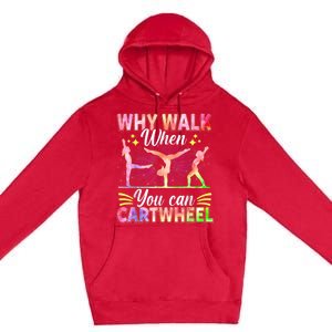 Funny Gymnastics Gymnast Gift For Girls Women Cool Cartwheel Premium Pullover Hoodie