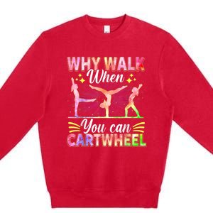 Funny Gymnastics Gymnast Gift For Girls Women Cool Cartwheel Premium Crewneck Sweatshirt