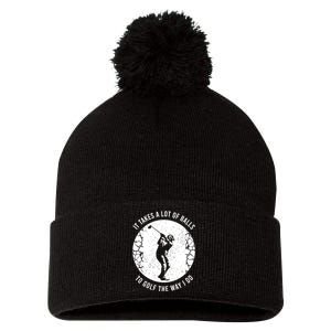 Funny Golf Gift For A Golf Player Cool Gift Pom Pom 12in Knit Beanie