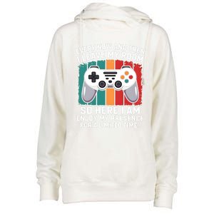 Funny Gamer Gaming Gamer Video Console Lover Humor Funny Gift Womens Funnel Neck Pullover Hood