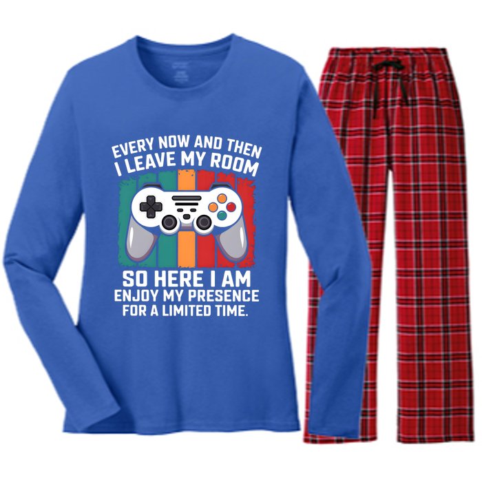 Funny Gamer Gaming Gamer Video Console Lover Humor Funny Gift Women's Long Sleeve Flannel Pajama Set 