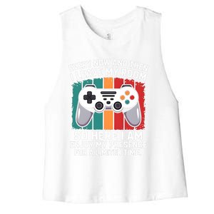 Funny Gamer Gaming Gamer Video Console Lover Humor Funny Gift Women's Racerback Cropped Tank