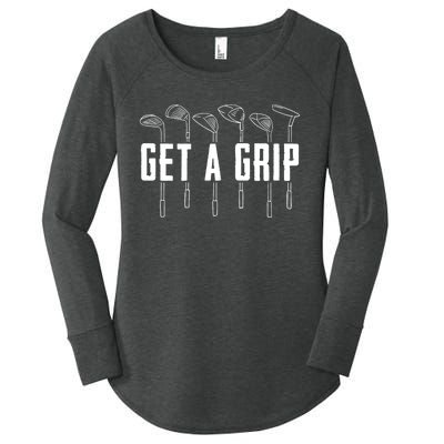 Funny Golfer Golfing Golf Get A Grip Golf Gift Women's Perfect Tri Tunic Long Sleeve Shirt