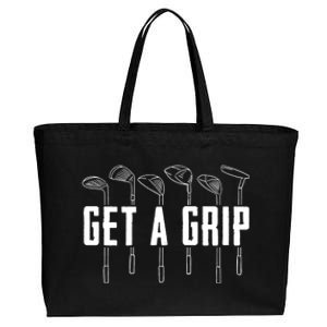 Funny Golfer Golfing Golf Get A Grip Golf Gift Cotton Canvas Jumbo Tote