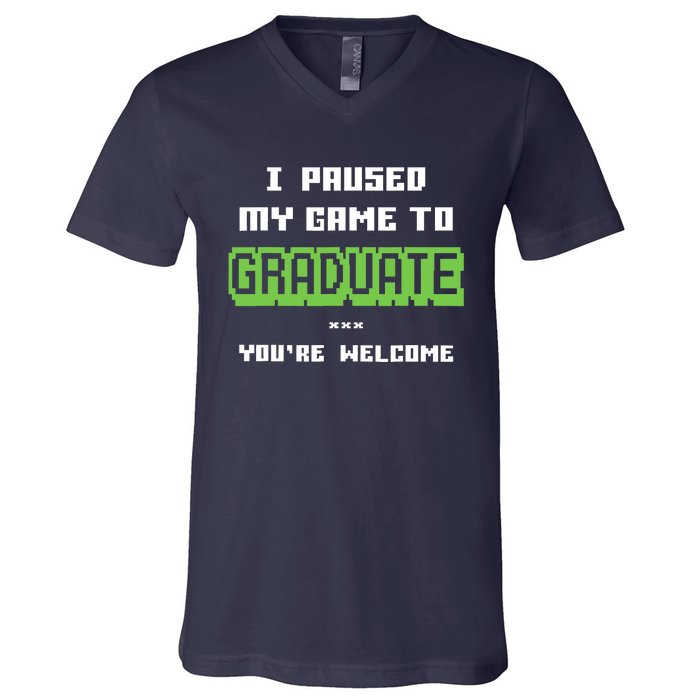 Funny Gamer Graduate Graduation V-Neck T-Shirt