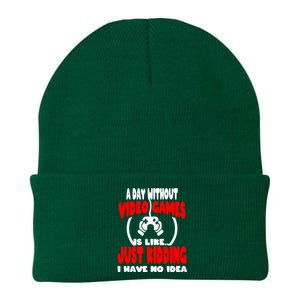 Funny Gamer Great Gift A Day Without Video Games Gaming Gift Knit Cap Winter Beanie