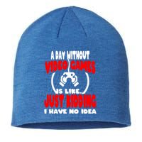 Funny Gamer Great Gift A Day Without Video Games Gaming Gift Sustainable Beanie