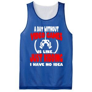 Funny Gamer Great Gift A Day Without Video Games Gaming Gift Mesh Reversible Basketball Jersey Tank