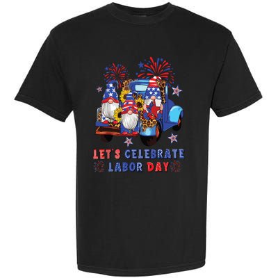 Funny Gnomes Gnomies Happy Labor Day Party American Flag Garment-Dyed Heavyweight T-Shirt