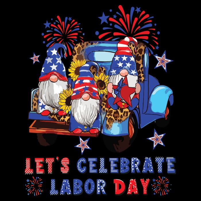 Funny Gnomes Gnomies Happy Labor Day Party American Flag Poster