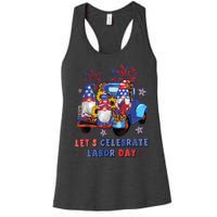 Funny Gnomes Gnomies Happy Labor Day Party American Flag Women's Racerback Tank