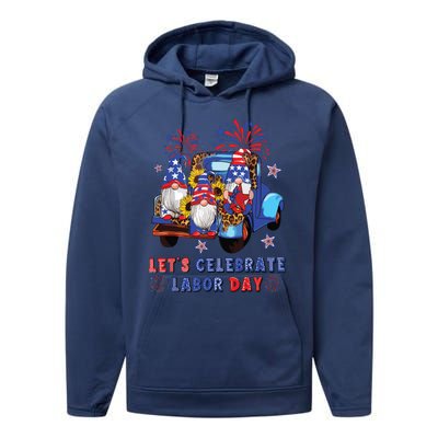 Funny Gnomes Gnomies Happy Labor Day Party American Flag Performance Fleece Hoodie