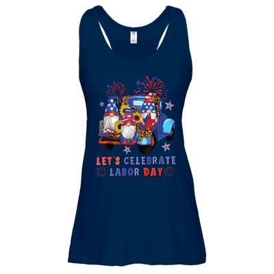 Funny Gnomes Gnomies Happy Labor Day Party American Flag Ladies Essential Flowy Tank