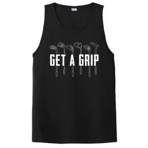 Funny Golfer Golfing Golf Get A Grip Golf Gift PosiCharge Competitor Tank