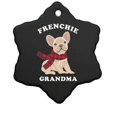 Frenchie Grandma Gift French Bulldog Xmas Family Matching Gift Ceramic Star Ornament