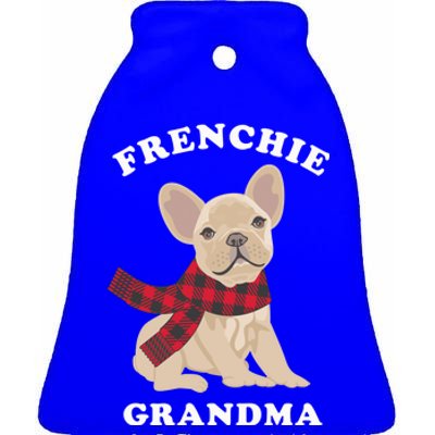 Frenchie Grandma Gift French Bulldog Xmas Family Matching Gift Ceramic Bell Ornament