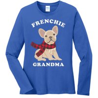 Frenchie Grandma Gift French Bulldog Xmas Family Matching Gift Ladies Long Sleeve Shirt