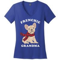 Frenchie Grandma Gift French Bulldog Xmas Family Matching Gift Women's V-Neck T-Shirt