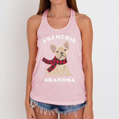 Frenchie Grandma Gift French Bulldog Xmas Family Matching Gift Women's Knotted Racerback Tank