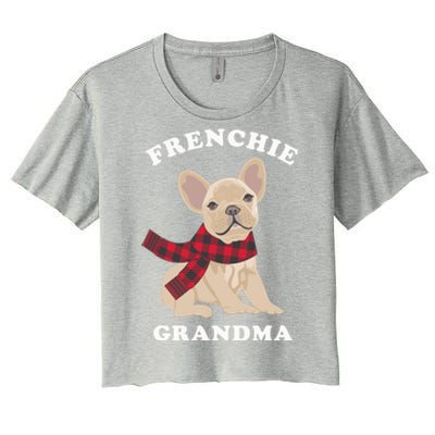 Frenchie Grandma Gift French Bulldog Xmas Family Matching Gift Women's Crop Top Tee