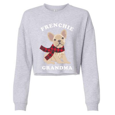 Frenchie Grandma Gift French Bulldog Xmas Family Matching Gift Cropped Pullover Crew