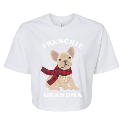 Frenchie Grandma Gift French Bulldog Xmas Family Matching Gift Bella+Canvas Jersey Crop Tee