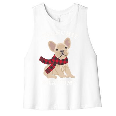 Frenchie Grandma Gift French Bulldog Xmas Family Matching Gift Women's Racerback Cropped Tank