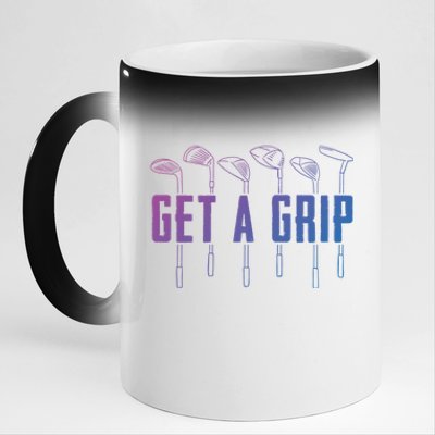 Funny Golfer Golfing Golf Get A Grip Golf Gift 11oz Black Color Changing Mug