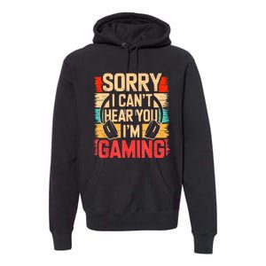 Funny Gamer Graphic For Teens Video Gaming Premium Hoodie