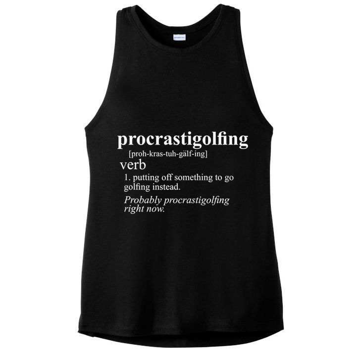 Funny Golf Gifts Procrastigolfing Golfing Lover Ladies PosiCharge Tri-Blend Wicking Tank