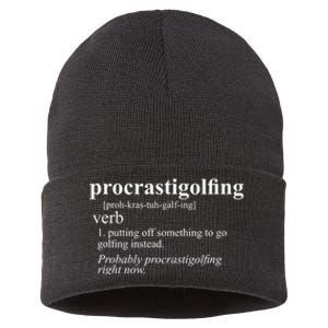 Funny Golf Gifts Procrastigolfing Golfing Lover Sustainable Knit Beanie