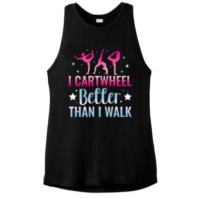 Funny Gymnastics Gymnast Cartwheel Gift Ladies PosiCharge Tri-Blend Wicking Tank