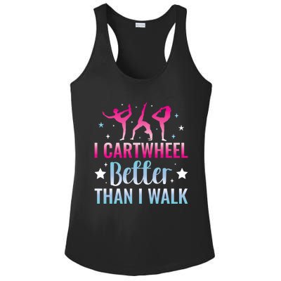 Funny Gymnastics Gymnast Cartwheel Gift Ladies PosiCharge Competitor Racerback Tank