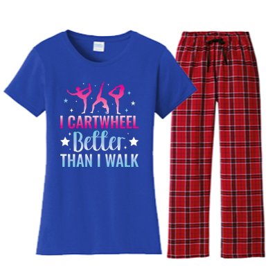 Funny Gymnastics Gymnast Cartwheel Gift Women's Flannel Pajama Set