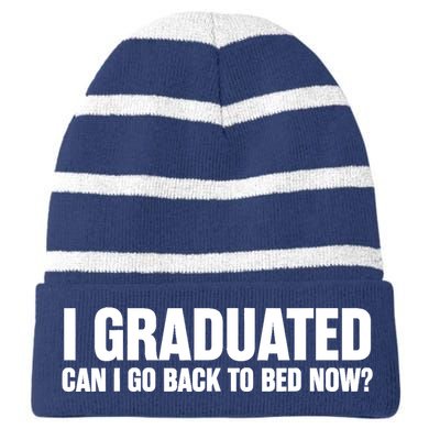 Funny Graduation Gift for Him Ideas Striped Beanie with Solid Band