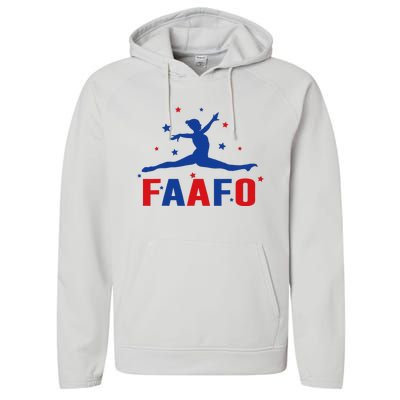 Faafo Gymnastic Girl Patriotic American Gymnast Flag Performance Fleece Hoodie