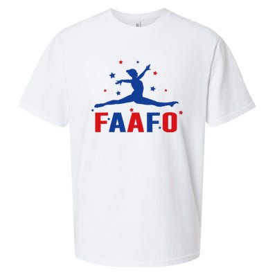 Faafo Gymnastic Girl Patriotic American Gymnast Flag Sueded Cloud Jersey T-Shirt