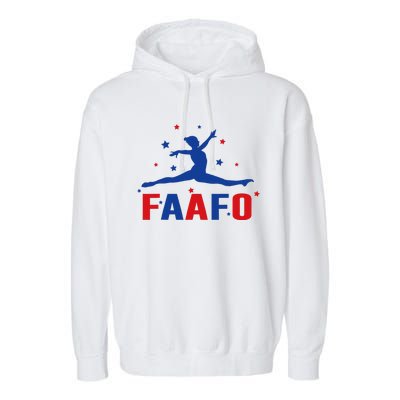 Faafo Gymnastic Girl Patriotic American Gymnast Flag Garment-Dyed Fleece Hoodie