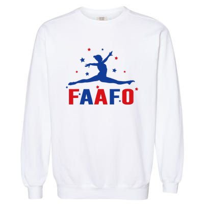 Faafo Gymnastic Girl Patriotic American Gymnast Flag Garment-Dyed Sweatshirt