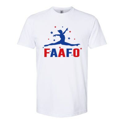 Faafo Gymnastic Girl Patriotic American Gymnast Flag Softstyle CVC T-Shirt